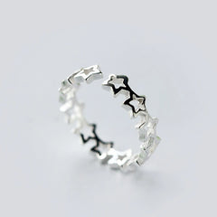 Huitan Fancy Stars Adjustable Opening Rings Women Silver Plated Daily Wear Fashion Ve alternate view