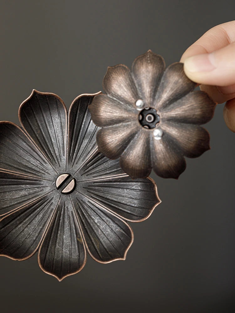 2in1 Alloy Incense Burner | Metal Sandalwood Stick Holder with Zen Lotus Design lifestyle view