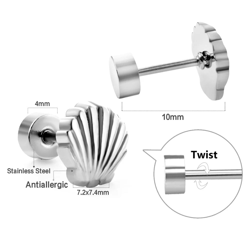 LUXUSTEEL Mini Cute Stainless Steel Stud Earrings Women Girls Heart Butterfly Rabbit H close-up view