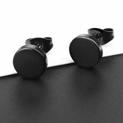 Punk Stainless Steel Stud Earrings Set | Unisex Hip Hop Piercing Jewelry detail view