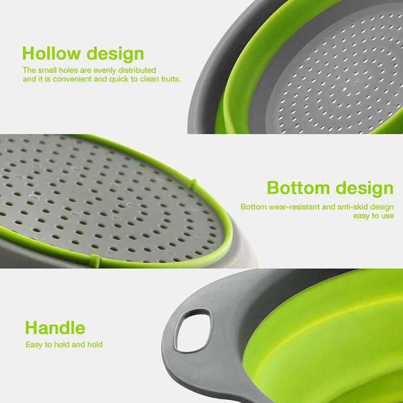 Silicone Vegetable and Fruit Cleaning and Drainage Basket Cleaning Basket 1PCS Foldin lifestyle view