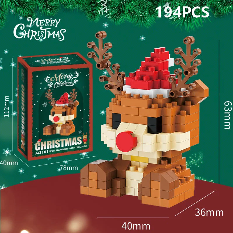 DIY Santa Reindeer Building Blocks | Christmas Domino Game Set alternate view