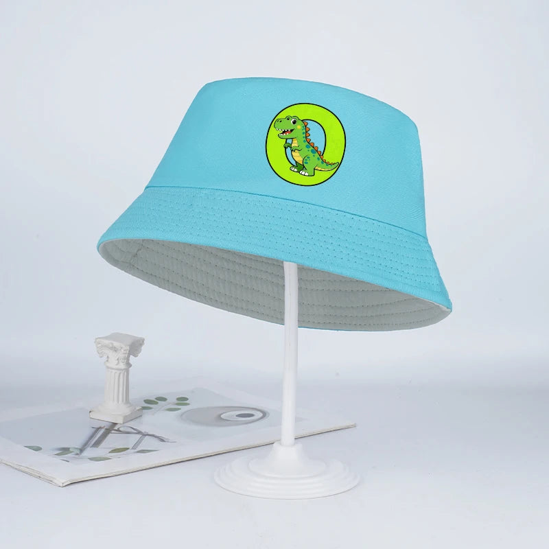 Kids' Dinosaur Letter Bucket Hat | Sun Hat for Toddlers Boys Girls 2-6 Years lifestyle view