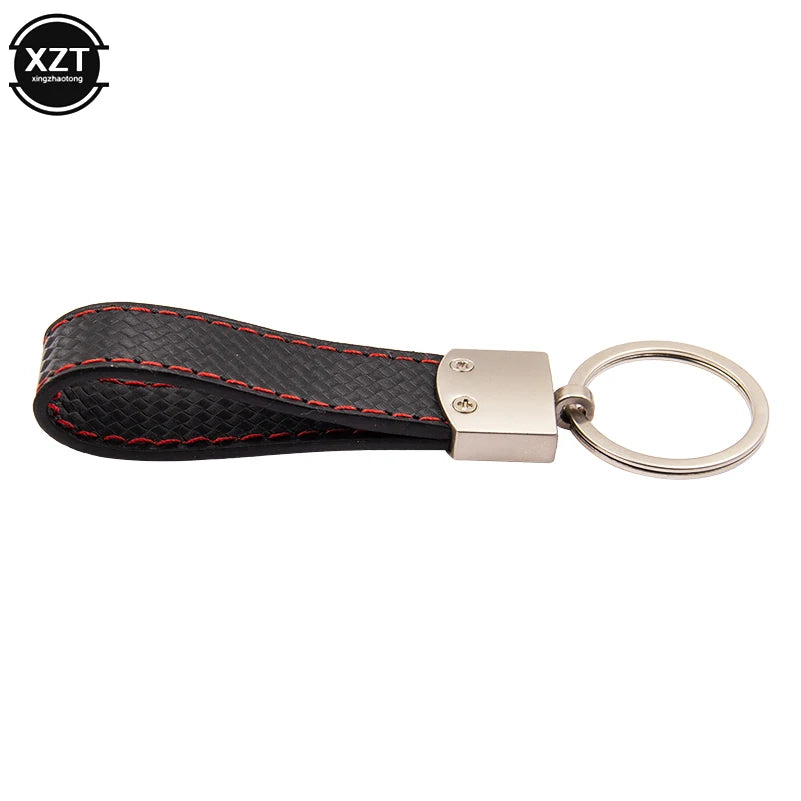 WYMECT Leather Car Keychain | Stylish Key Ring for Audi VW BMW close-up view