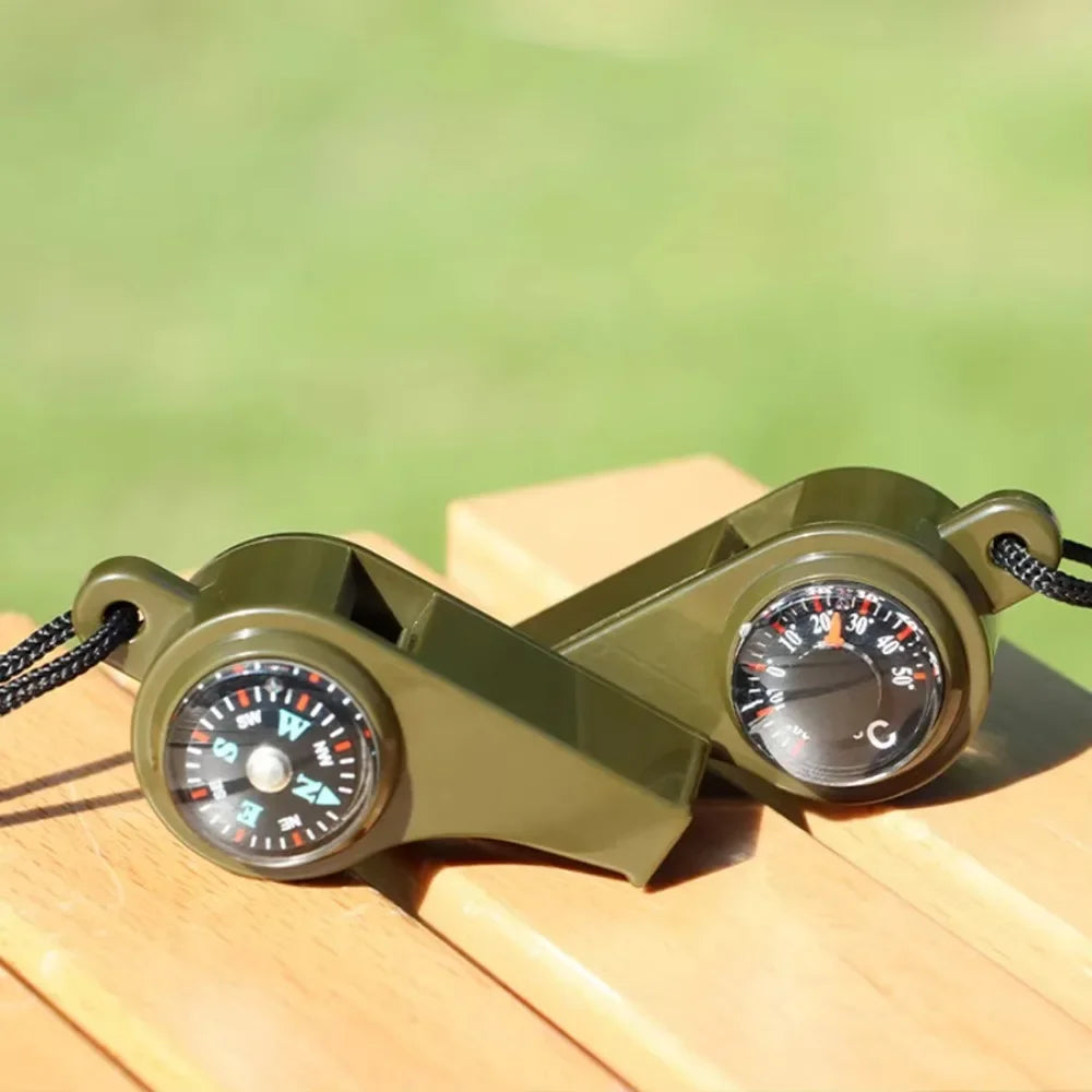 3-in-1 Compass Whistle Thermometer | Portable Outdoor Survival Tool additional angle