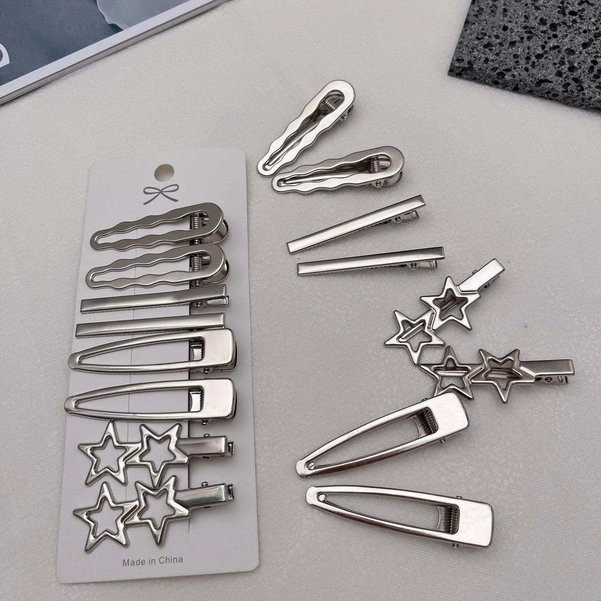 8PCS Metal Hair Clips Side Broken Hair Bangs Hair Cards Spice Girls Hair Accessories S close-up view