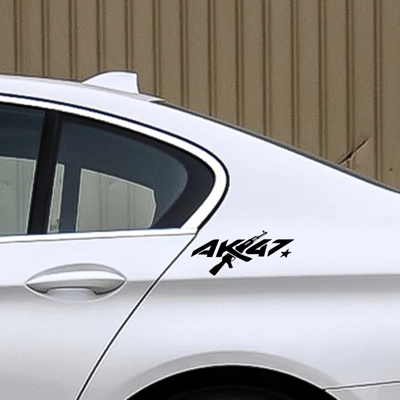 Car front and rear glass car stick triangle window sticker AK creative personality reflective stick waterproof car sticker