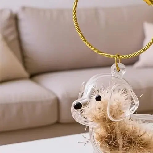 Pet's Dog Fur Container Clear Puppy Hair Memorial Keepsake Capsule DIY Pendant Keychain Decor Pet Lo