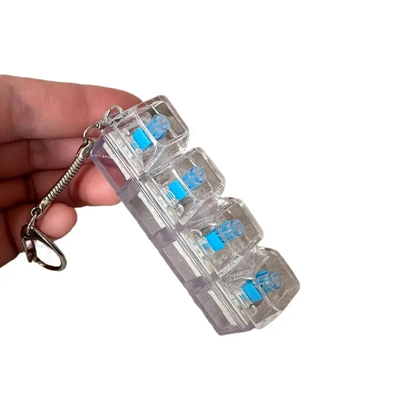LED Keyboard Keychain Fidget Toy | Crystal Clicker Sensory Stress Relief Gadget additional angle
