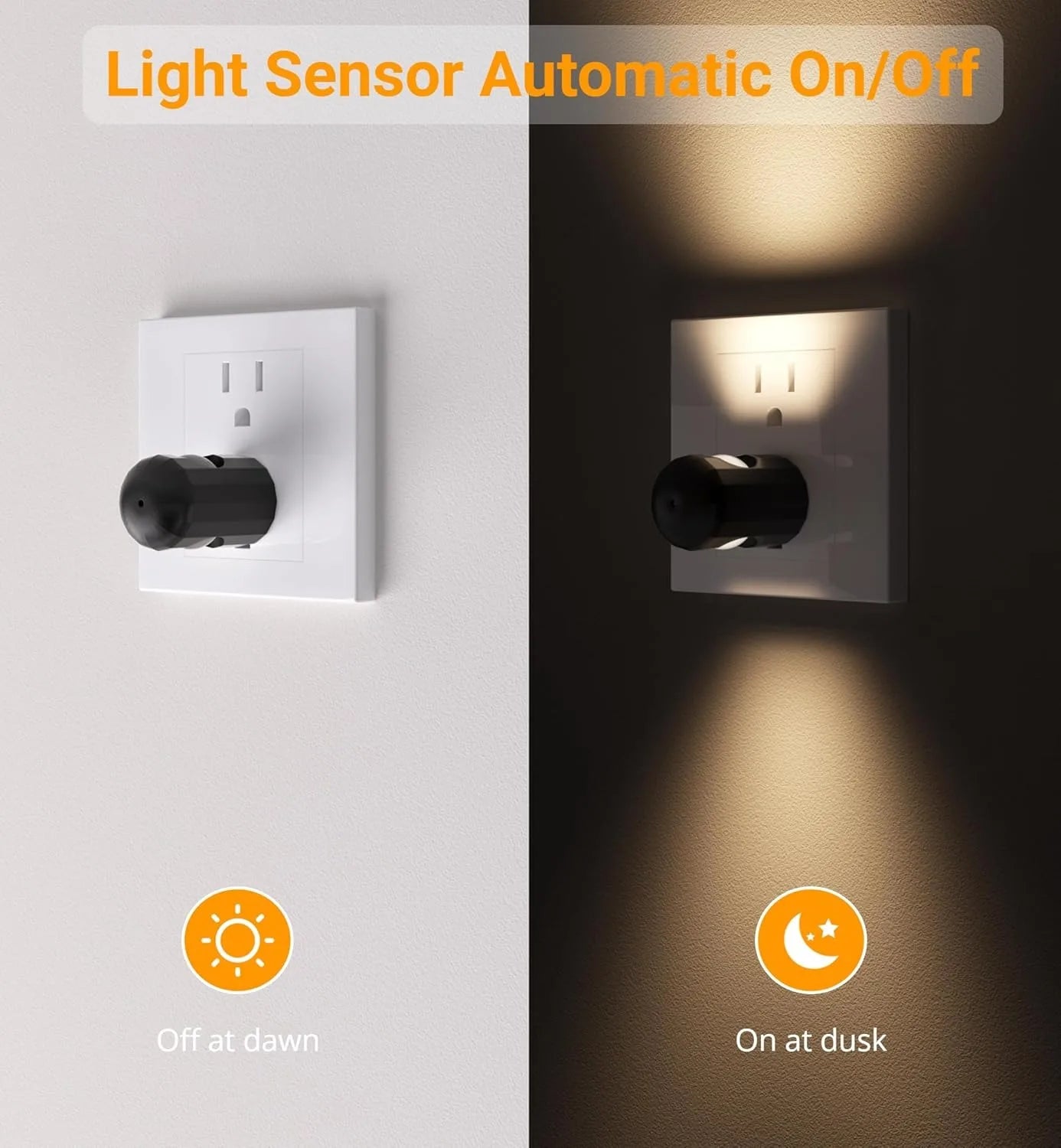 Mini LED Night Light with Twilight Sensor | Plug-In Wall Socket Lamp for Kids Room alternate view