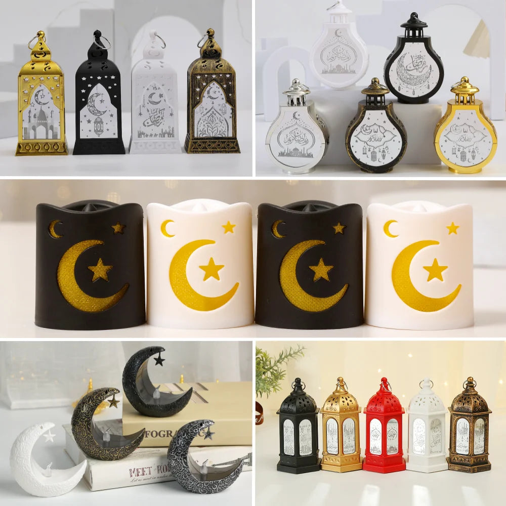 LED Star Moon Candlestick Light | Ramadan Decoration with Castle Wind Lamp additional angle