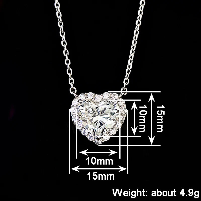 Huitan Heart Women Pendant Necklace Romantic Wedding Party Simple Style Accessories additional angle