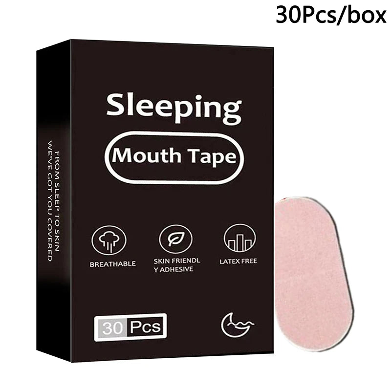 Snoring Relief Mouth Tape | 30 Hypoallergenic Strips for Better Sleep close-up view