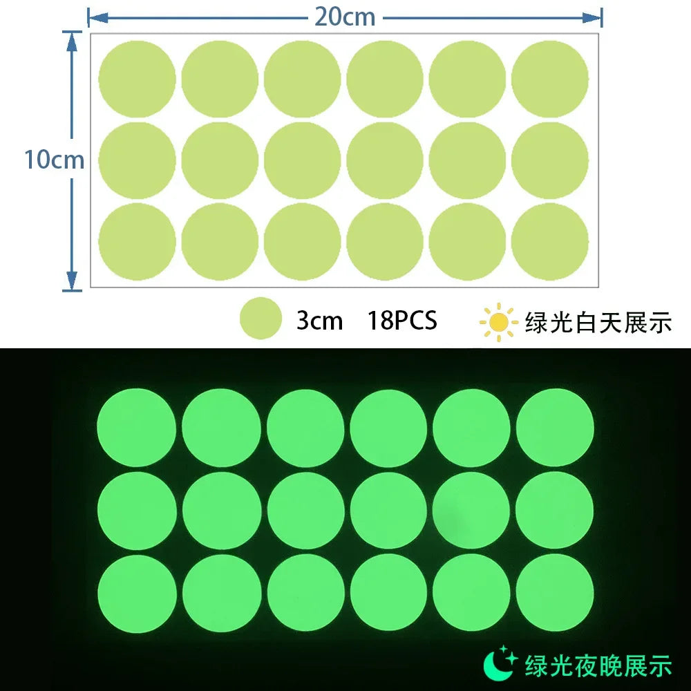 Glow in the Dark Wall Stickers | Luminous Dots Decals for Kids Room additional angle
