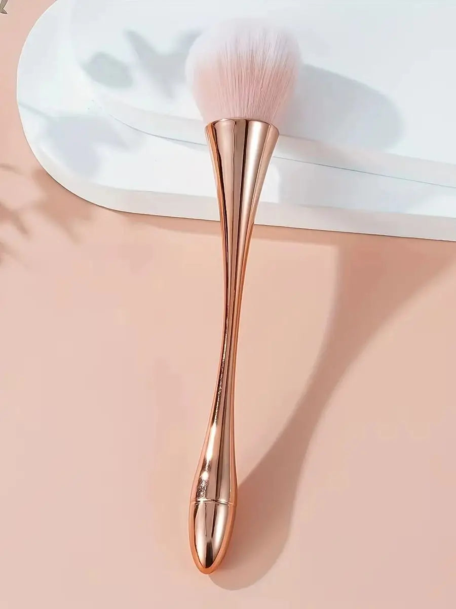 Rose Golden Fan Makeup Brush,Cosmetic Brush Loose Powder Brush ,Highlighting Brush Bl alternate view