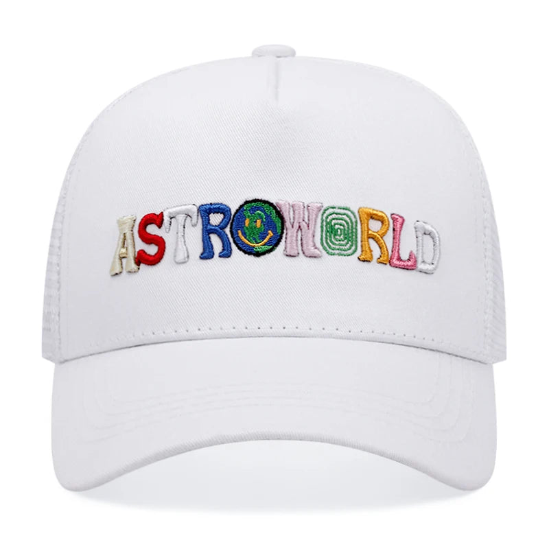 ASTROWORLD Graphic Mesh Baseball Cap | Unisex Breathable Trucker Hat detail view