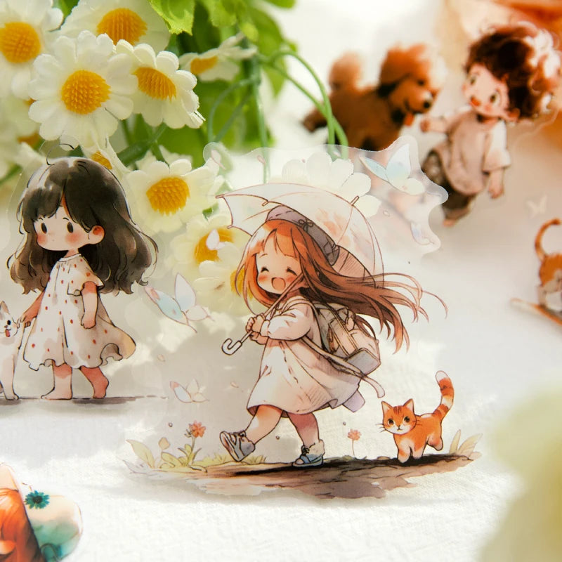 Journal GO 30pcs Cute Girl Stickers DIY Planner Scrapbooking Collage Junk Journal Dairy Notepad Phone Case Lovely Paradise Decal