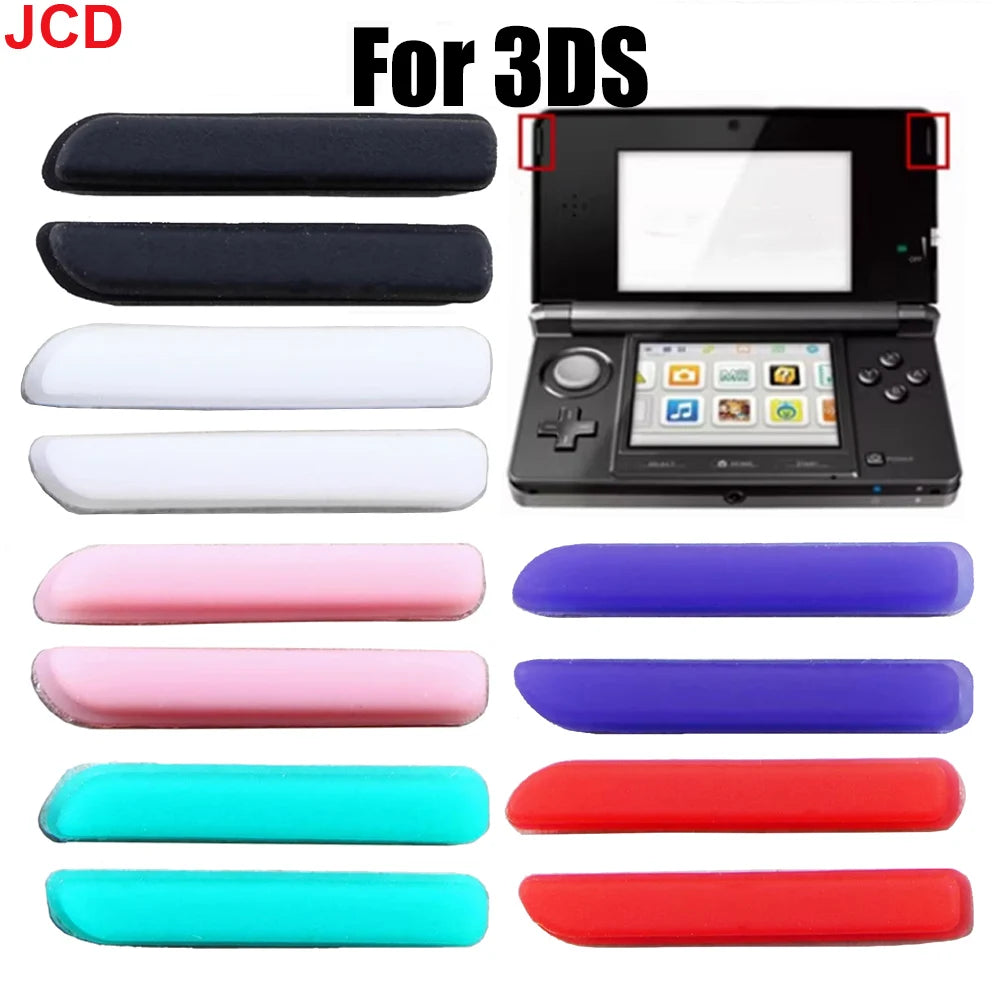 JCD 2sets Replacement Rubber Feet and Button Cover Set for 3DS Console | Repair Kit