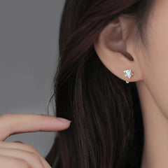 Gradient Zircon Star Piercing Stud Earrings Shiny Spiral Ear Bone Earrings for Women Wed detail view