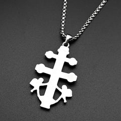 Catholic INRI Caravaca Cross Jesus Crucifix Cherub Angel Pendant Necklace for Women M alternate view