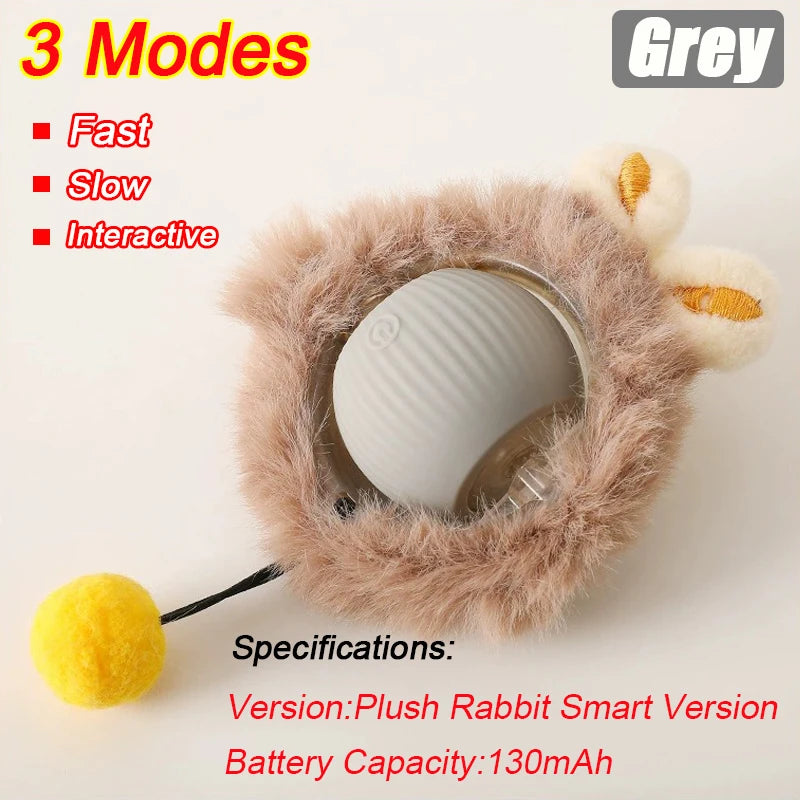 New Cat Interactive Ball Toy Automatic Rolling Ball Faux Tail Rechargeable Smart Pet Ele detail view