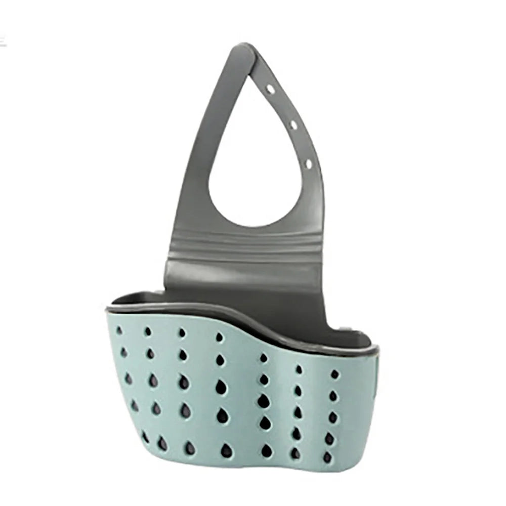 Kitchen Sink Holder Hanging Drain Basket | Adjustable Soap Sponge Shelf Organizer detail view