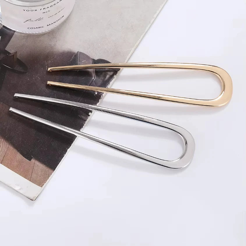 AWAYTR Girls French Pins Hair Pins Metal U-Shaped Hair Clip Hair Vintage Twist Hairpin Long Thick Hair Updo Bun Women Gifts