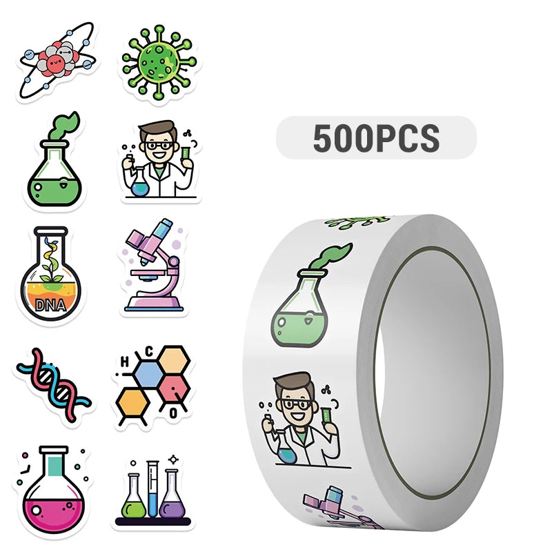 500PCS Science Lab Stickers | Waterproof Vinyl Decals for Chemistry Biology Experimen alternate view