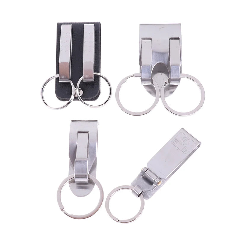 Stainless Steel Quick Release Keychain Belt Clip Key Snap Holder Ring Buckle
