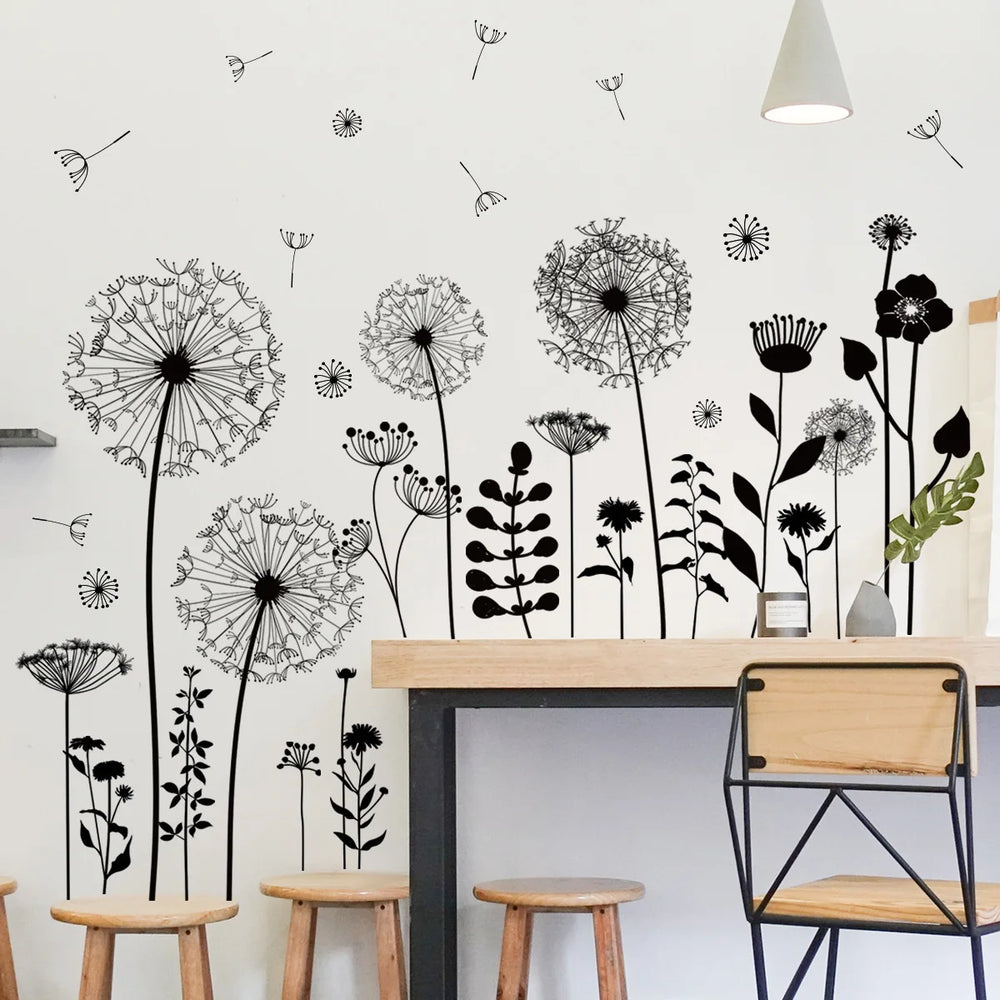 2pcs Dandelion Wall Sticker Set | Self-Adhesive Wall Decor for Bedroom Living Room alternate view