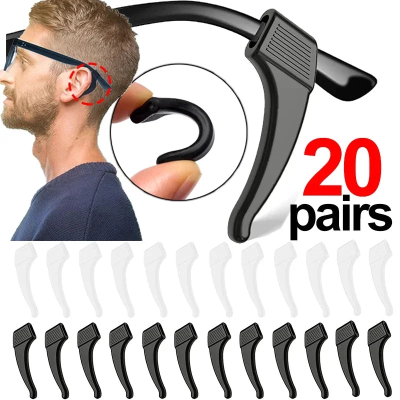 2/40pcs Silicone Ear Hook Anti-slip Glasses Leg Ear Sleeve Bracket Fastener Sunglasses