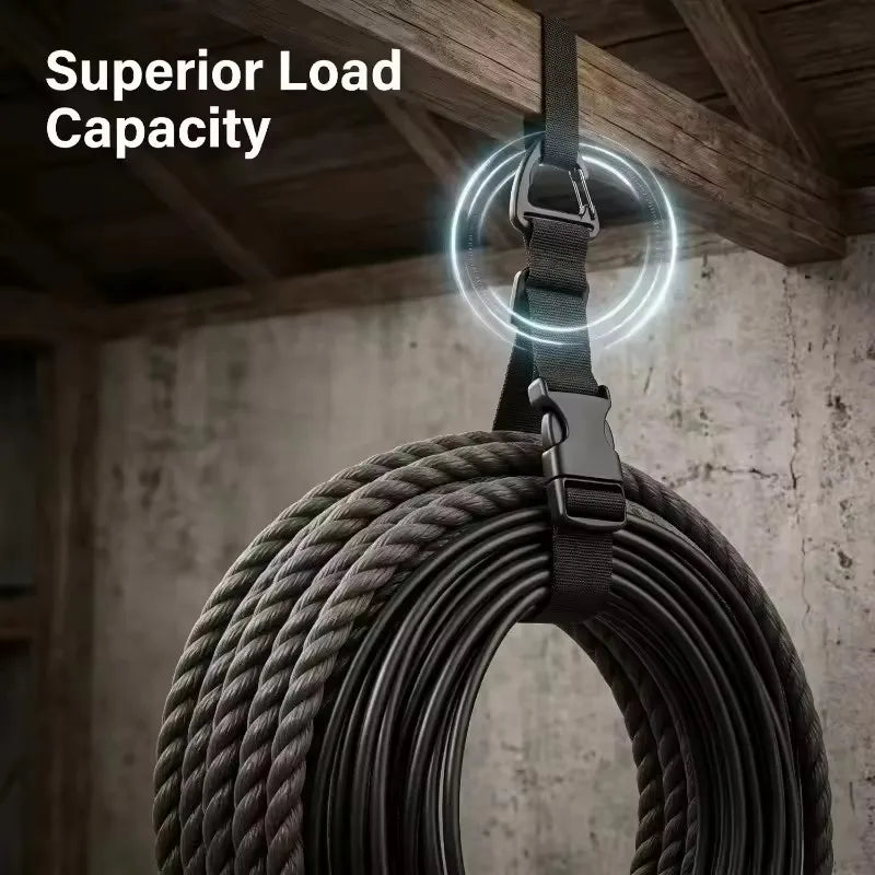 Storage Strap Heavy-Duty Hook and Loop Cord Carrying Strap, Hanger, and Organizer with Handle for Pool Hoses Garden Hoses Cables