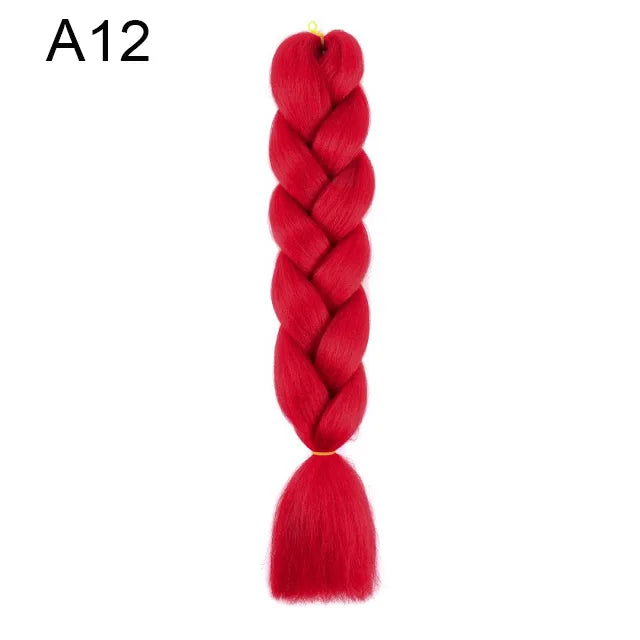 24Inch Synthetic Yaki Braids Hair Ombre Braiding Hair Jumbo Braid DIY Green Hair Exten close-up view