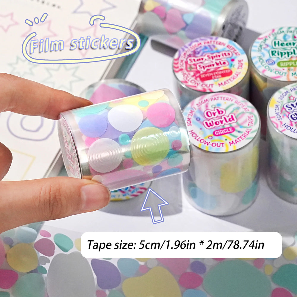 Colorful Star and Heart Die-Cut Stickers | Multi-Layer Hollow Decorative Journal Stic alternate view