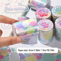 Colorful Star and Heart Die-Cut Stickers | Multi-Layer Hollow Decorative Journal Stic alternate view