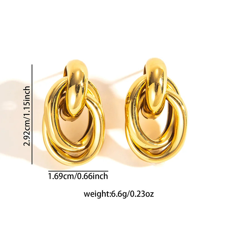 316L Stainless Steel Hoop Earrings for Men Women | Geometric Drop Earrings alternate view
