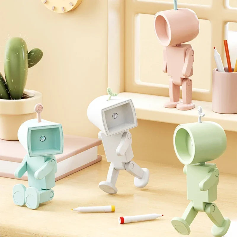 Creative Astronaut Magnetic Night Light | LED Mini Square Robot Desk Lamp alternate view