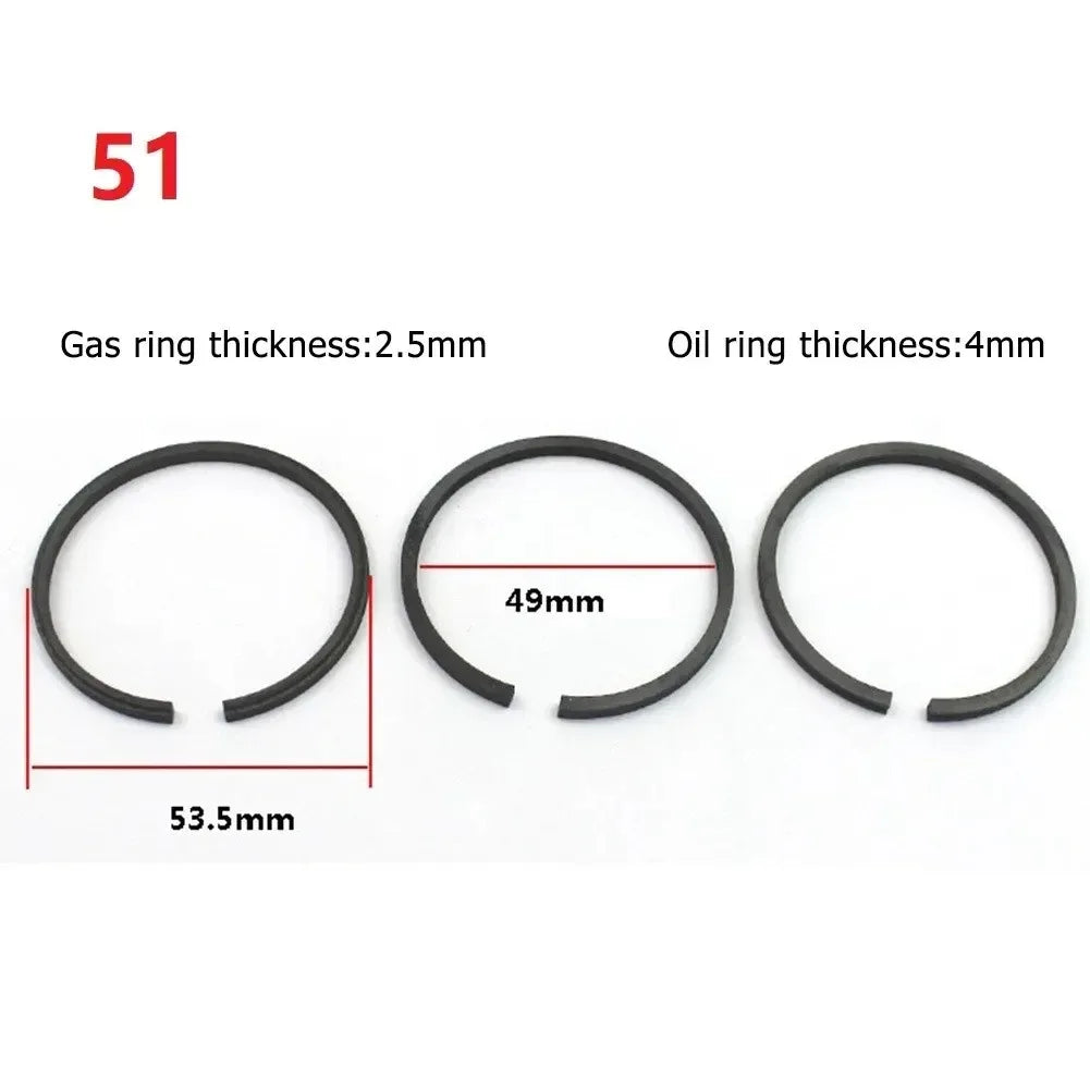 3pcs Piston Rings Set for Air Compressor | Pneumatic Cylinder Replacement Kit detail view