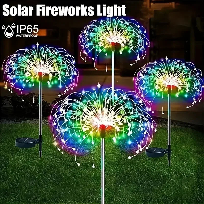 Fireworks Lights Outdoor Waterproof Solar Garden Lights 8 Lighting Modes