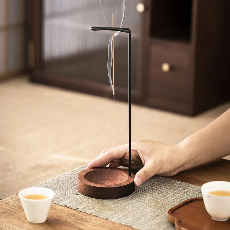 Wooden Upside Down Incense Burner | Anti-Ash Incense Stick Holder additional angle