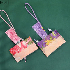 Chinese Style Embroidery Tassel Gift Pouch | Lotus Scented Sachet Bag detail view