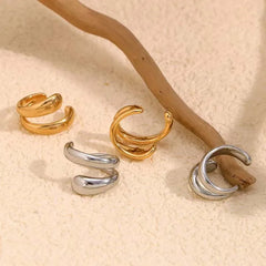 Punk Piercless Ear Clip Earring for Women Classic Gold Color Trendy Earcuff Earrings Girl Y2K Gift Simple Daily Wear Jewelry