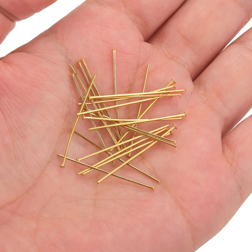 20pcs 20-70mm PVD Gold Plated Stainless Steel Flat Head Pins For Jewelry Making Findi lifestyle view