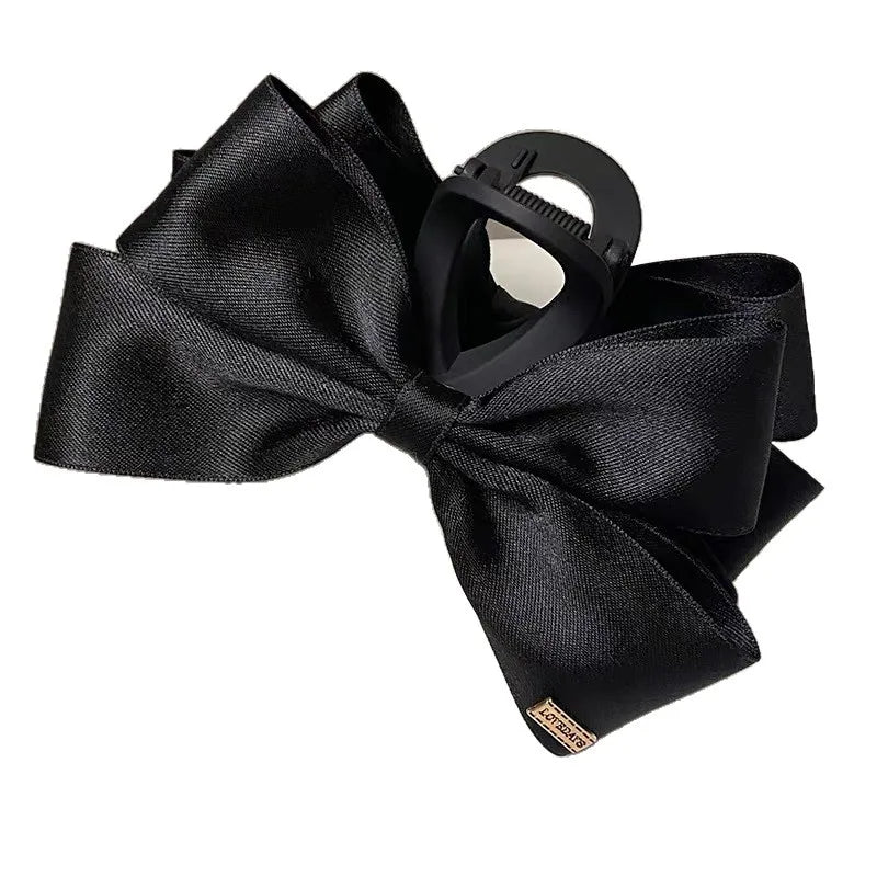 New Large Black Fabric Bow Grab Hair Clips Women's New Korean Style Hairpin Fashion S lifestyle view