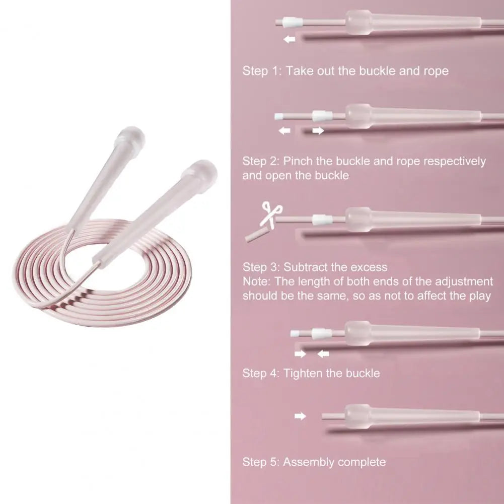 Adjustable Length Jump Rope | Ergonomic Handle Speed Skipping Rope for Cardio Training close-up view