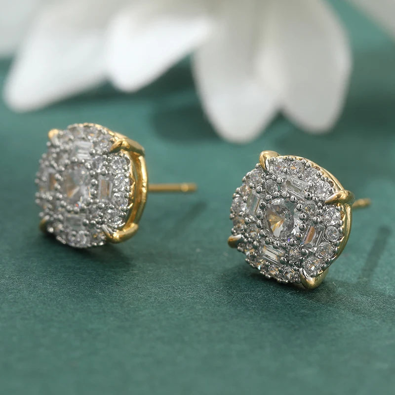 Fashion Simple Shiny Zircon Stud Earrings Helix Piercing Jewelry Flat Back Cartilag additional angle