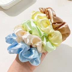 8Pcs/set Bright Color Silk Hair Scrunchies Women Y2K Solid Color Elastic Hair Bands P alternate view