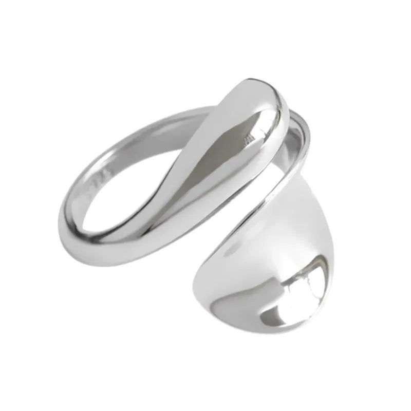 925 Sterling Silver Geometry Adjustable Rings For Women Engagement Luxury Beautiful J lifestyle view