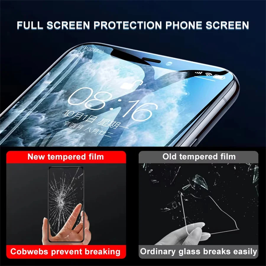 1-2Pcs Tempered Glass for IPhone 16 13 11 12 14 15 Pro Max Mini Screen Protector for IPhone 7 8 15 16 Plus X XR XS MAX SE Glass