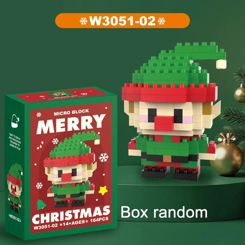 Christmas Micro Building Block Set | Santa and Reindeer Puzzle Toy additional angle